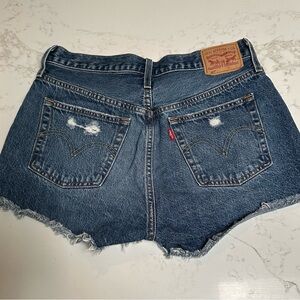 Levi's Women's Dark Blue Distressed Jean Shorts size 29